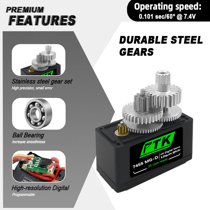 PTK 7455MG-D servo 12g Digital - Rc Hobby Model recension och pris