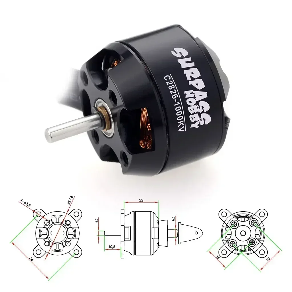 Surpass Hobby 2826 1000KV 1350 - Rc Hobby Motor recension och pris