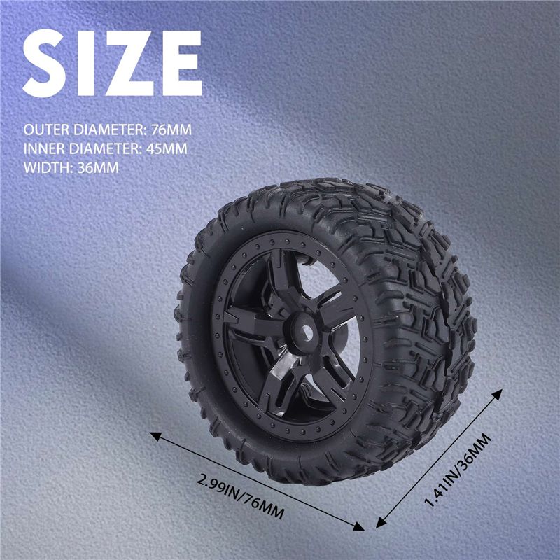 A63T-4Pcs Rubber Tires Tyre Wh - Rc Remo Hobby recension och pris